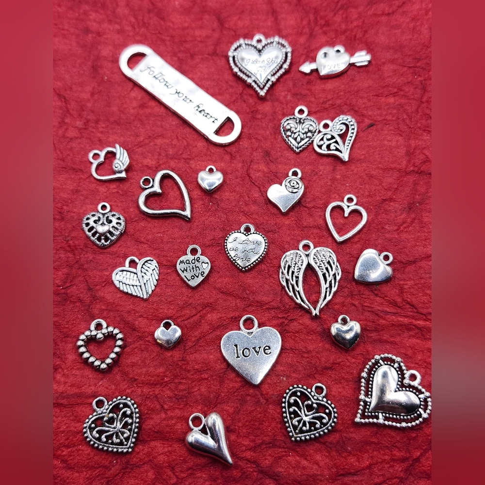 Silver Heart Charms Collection